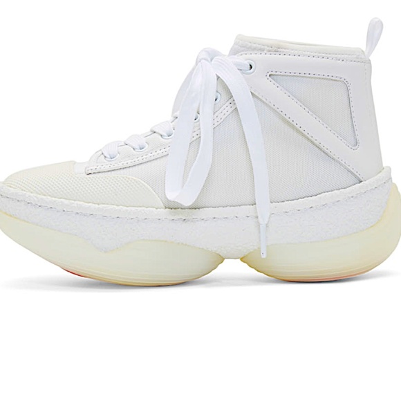 Alexander Wang White Mesh and Leather Trim A1 High Top Sneakers - Picture 5 of 8